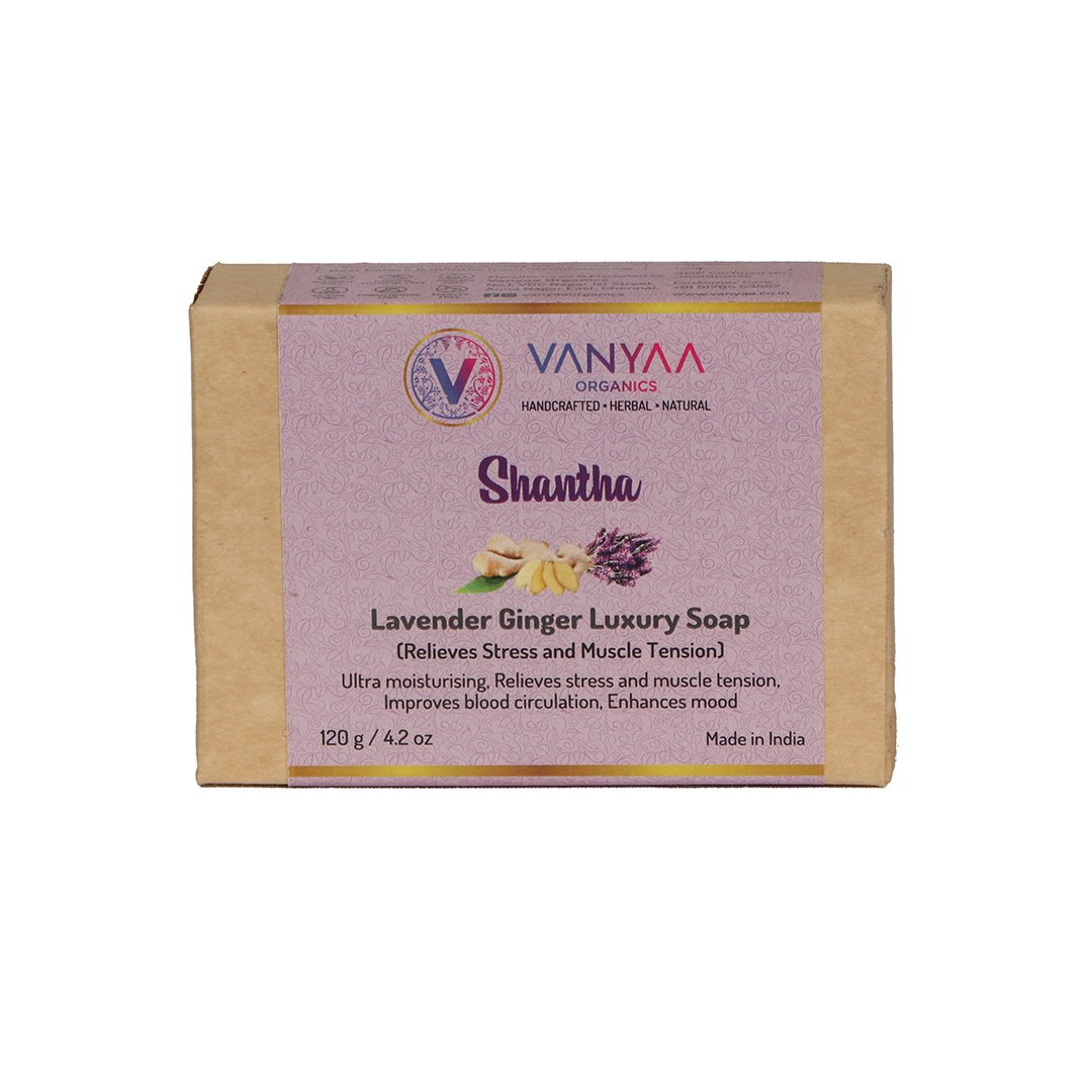 Vanyaa - Shantha - Stress Relieving, Moisturizing Soap with Lavender and Ginger